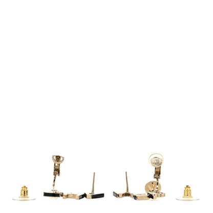 Chanel Pearl Cha Nel Drop Earrings White Gold 3 of 4