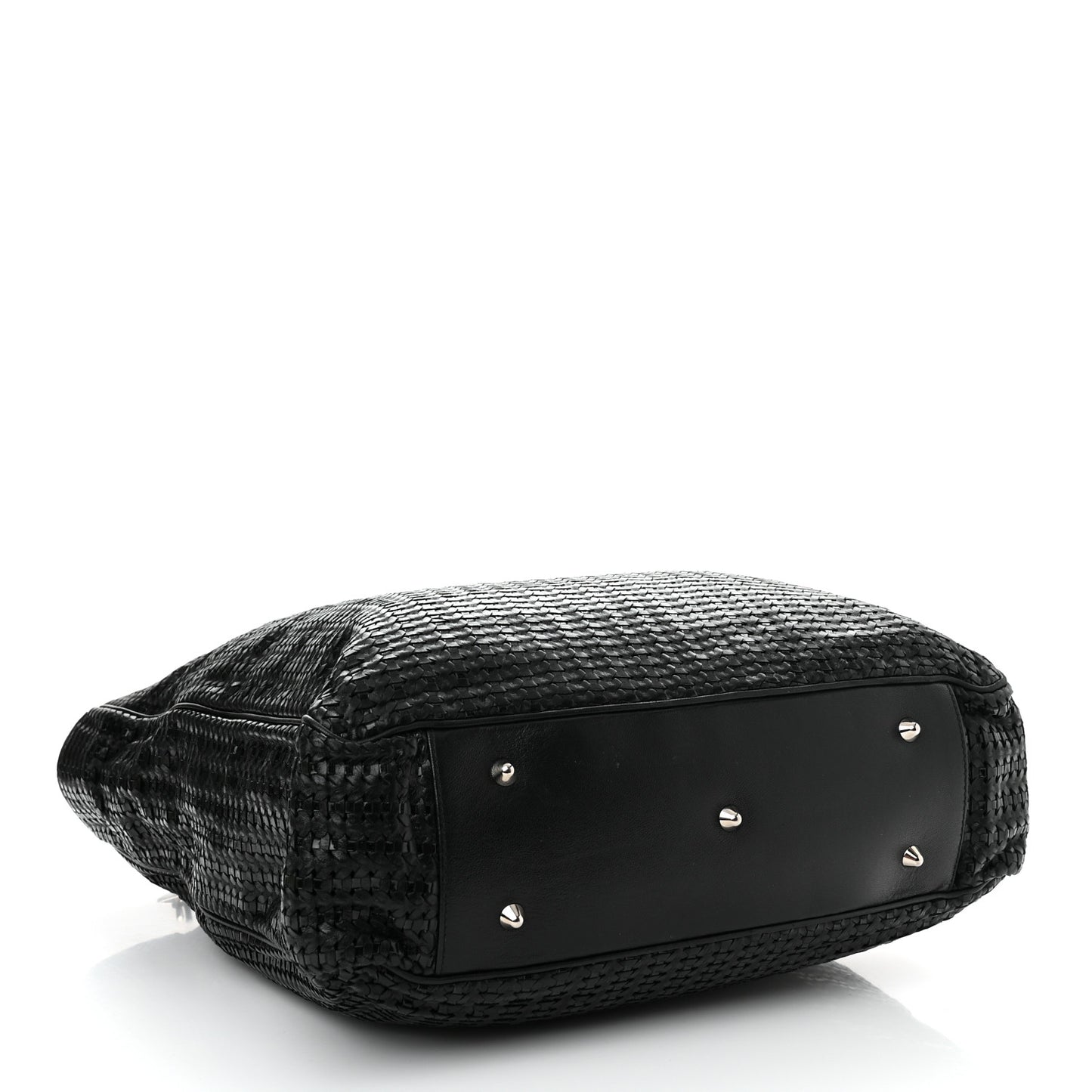 Lambskin Woven Dior Soft Shopping Tote Black