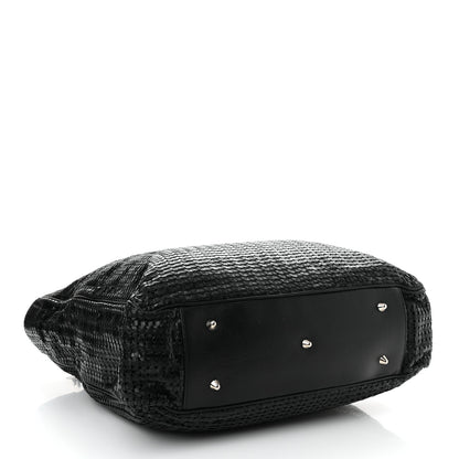 Christian Dior Lambskin Woven Dior Soft Shopping Tote Black 4 of 12