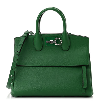 Salvatore Ferragamo Grained Calfskin Studio Top Handle Bag Green 1 of 9