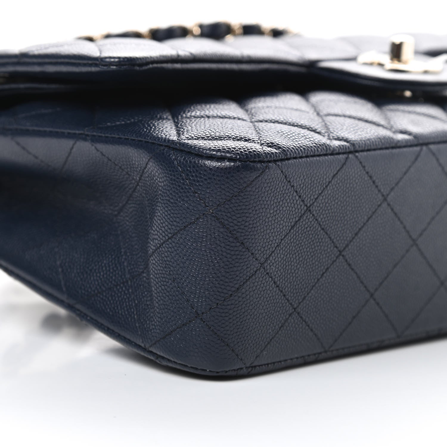 Chanel Caviar Quilted Medium Double Flap Navy 9 of 13