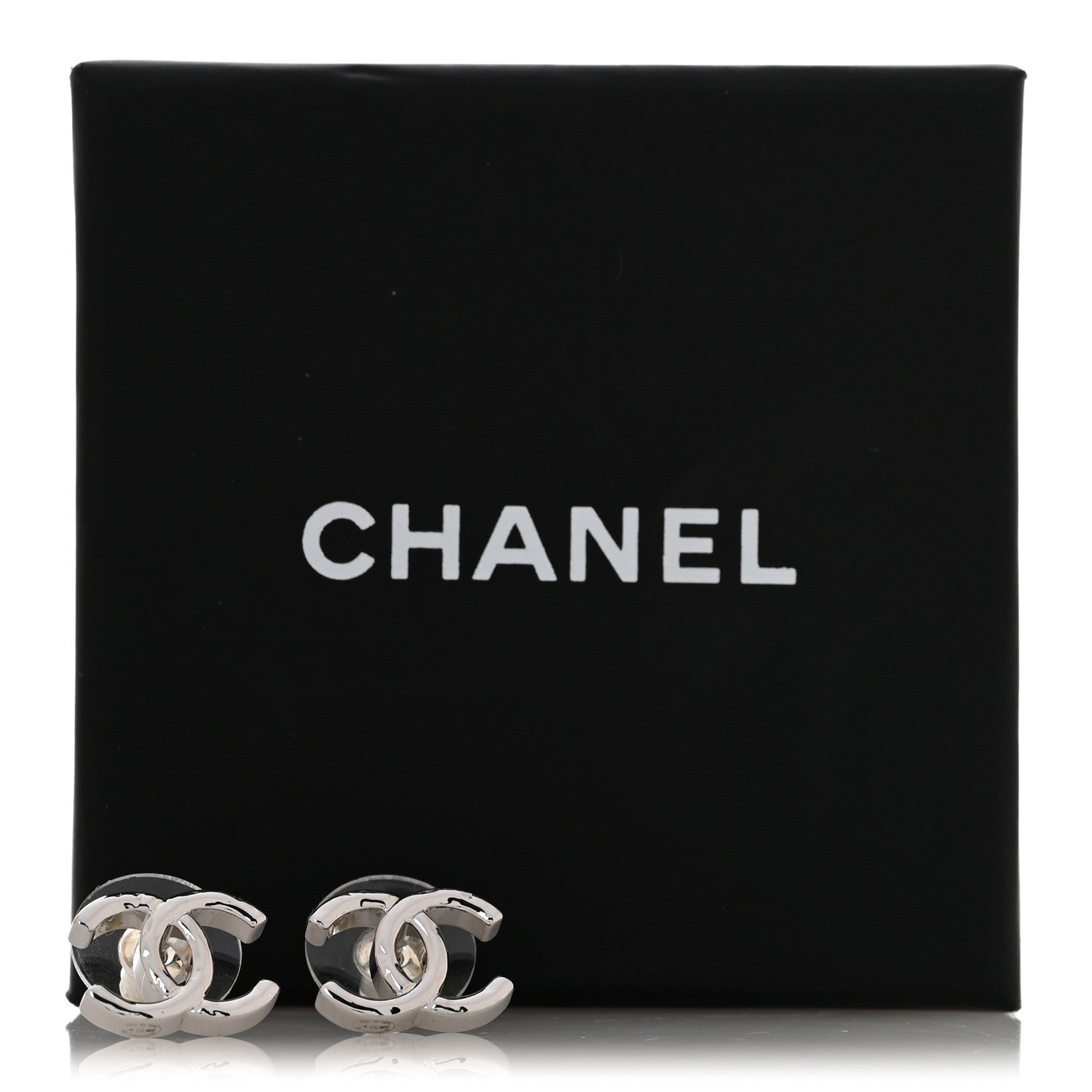 Chanel Metal CC Earrings Silver 5 of 5