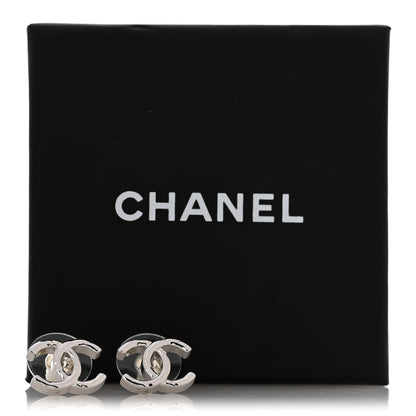 Chanel Metal CC Earrings Silver 5 of 5