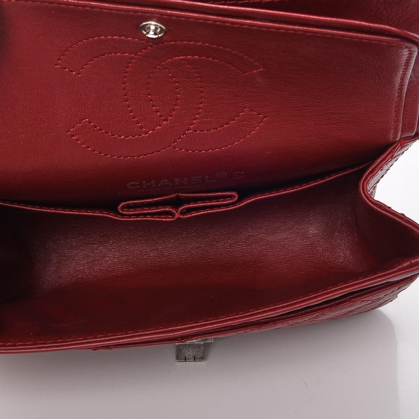Aged Calfskin Quilted 2.55 Reissue 224 Flap Red