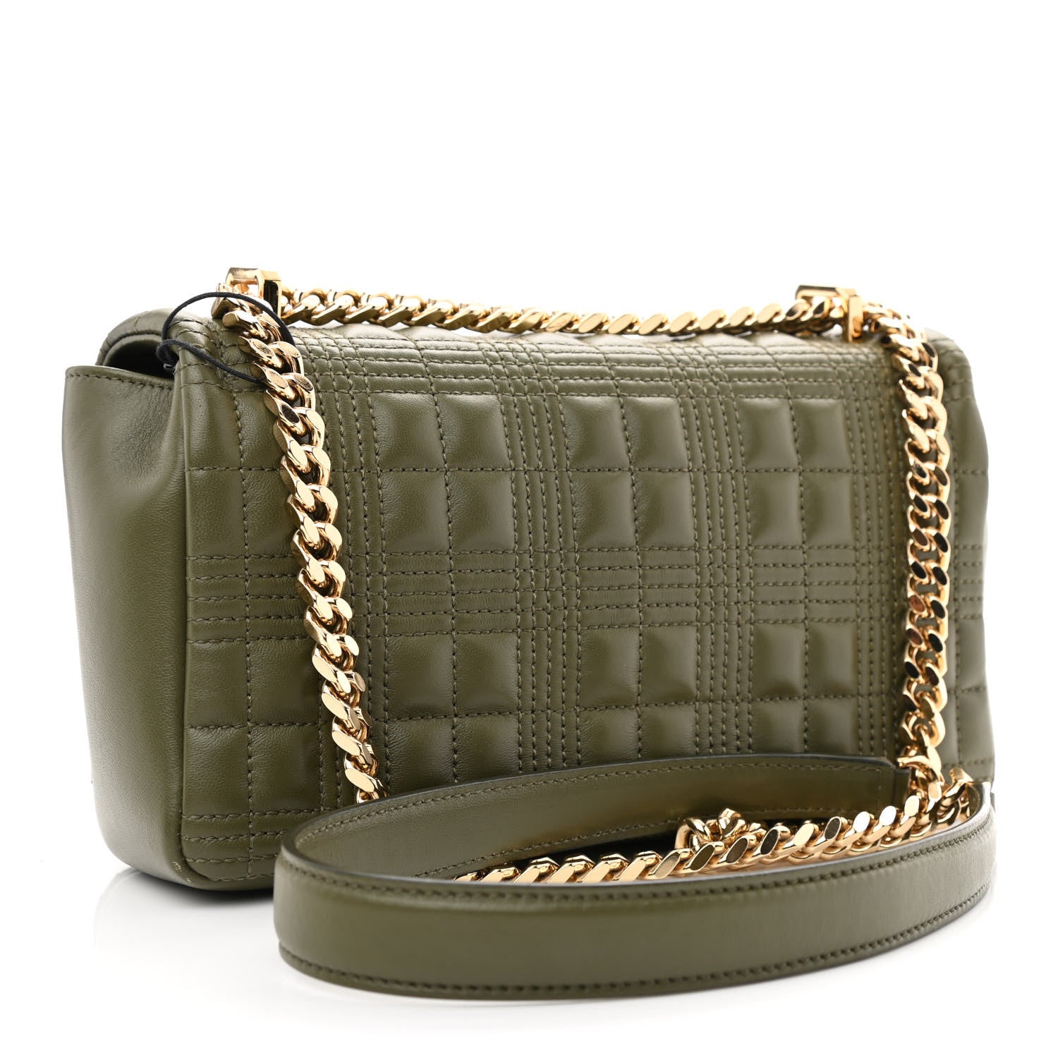 Burberry Lambskin Quilted Small Lola Bag Khaki 3 of 10