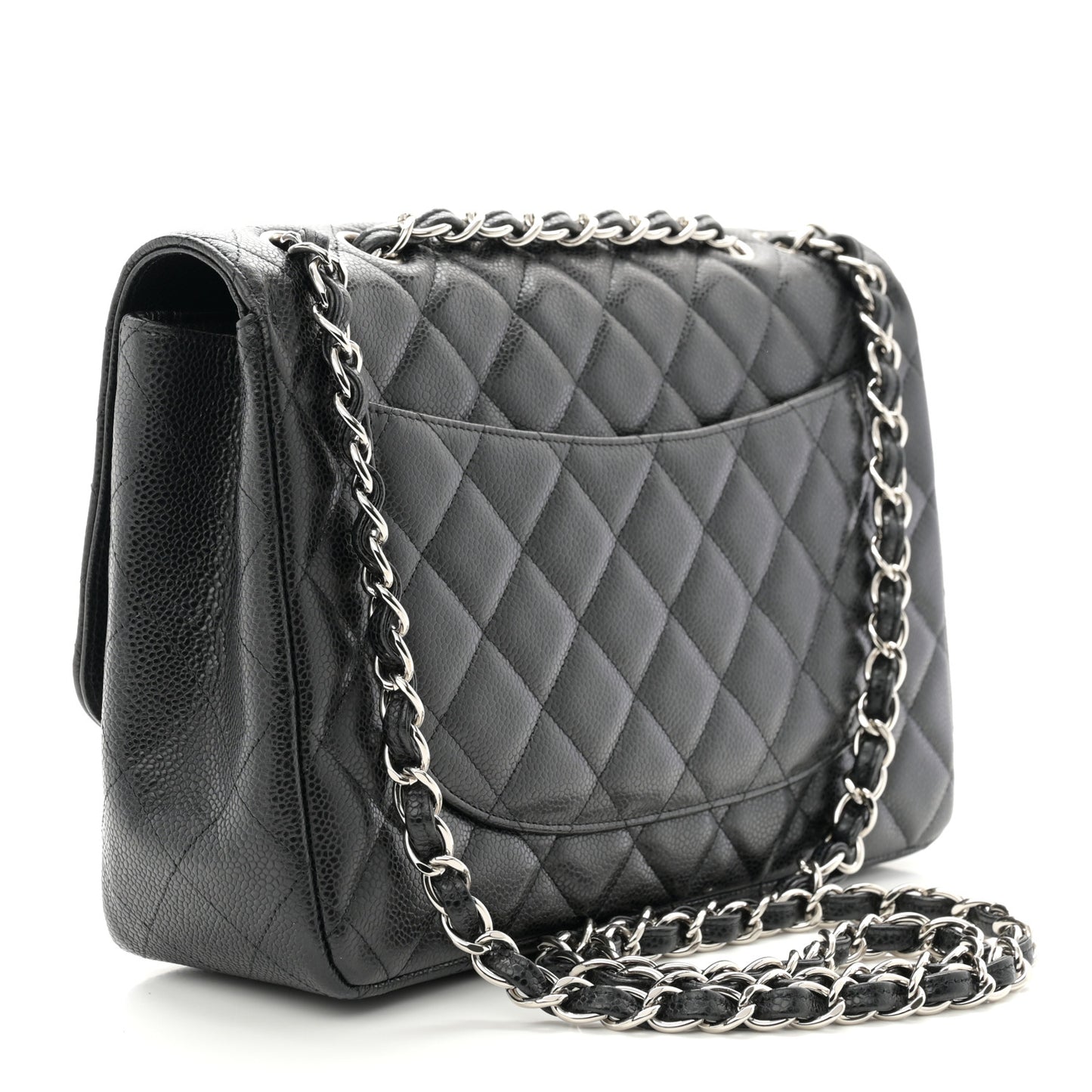 Caviar Quilted Jumbo Single Flap Black