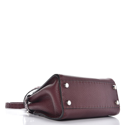Fendi Cuoio Romano Selleria Bi-Color Mini Peekaboo Iconic Satchel Bordeaux Grigio Polvere 4 of 8