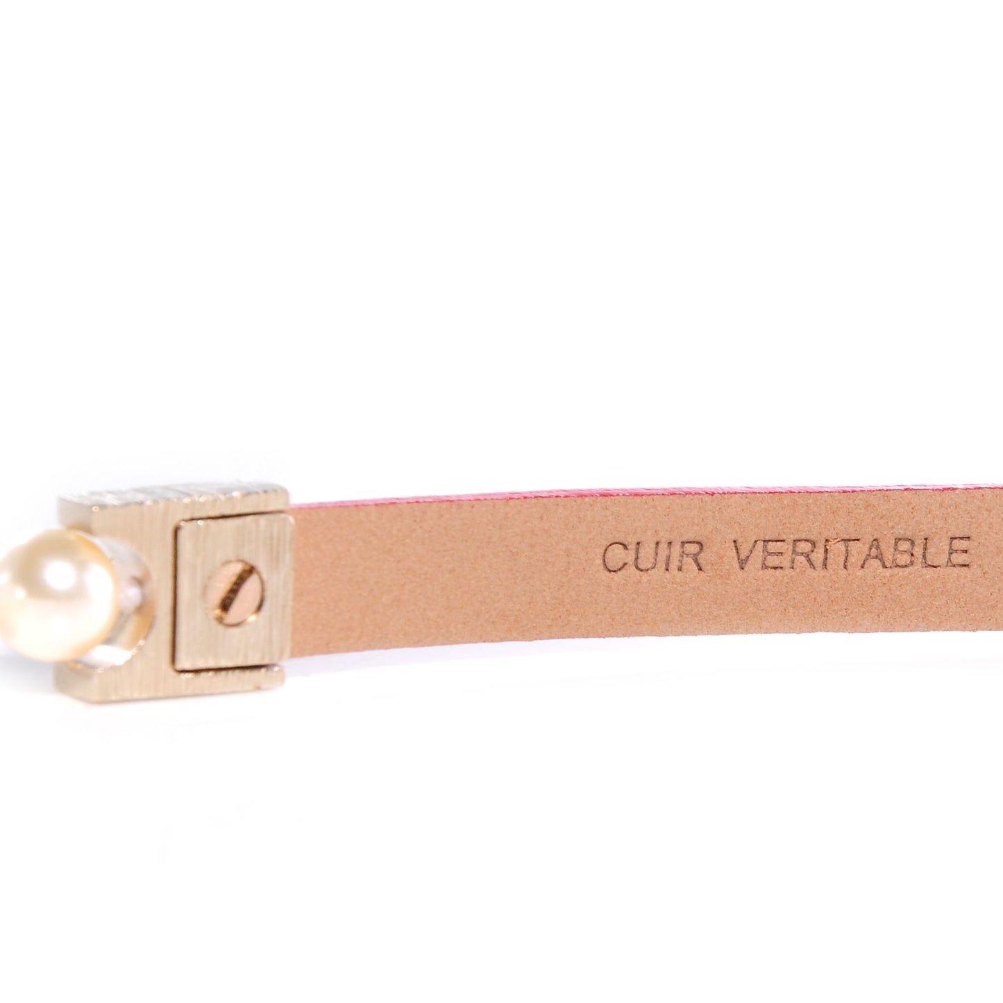 Pearl and Leather CC Double Wrap Belt Red