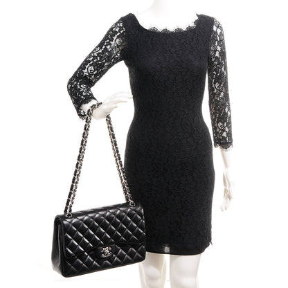 Chanel Lambskin Quilted Jumbo Double Flap Black 2 of 9