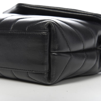 Saint Laurent Calfskin Y Quilted Monogram Toy Loulou Crossbody Bag Black 11 of 12