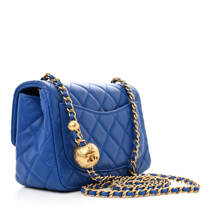 Chanel Lambskin Quilted Mini Pearl Crush Flap Blue 3 of 11