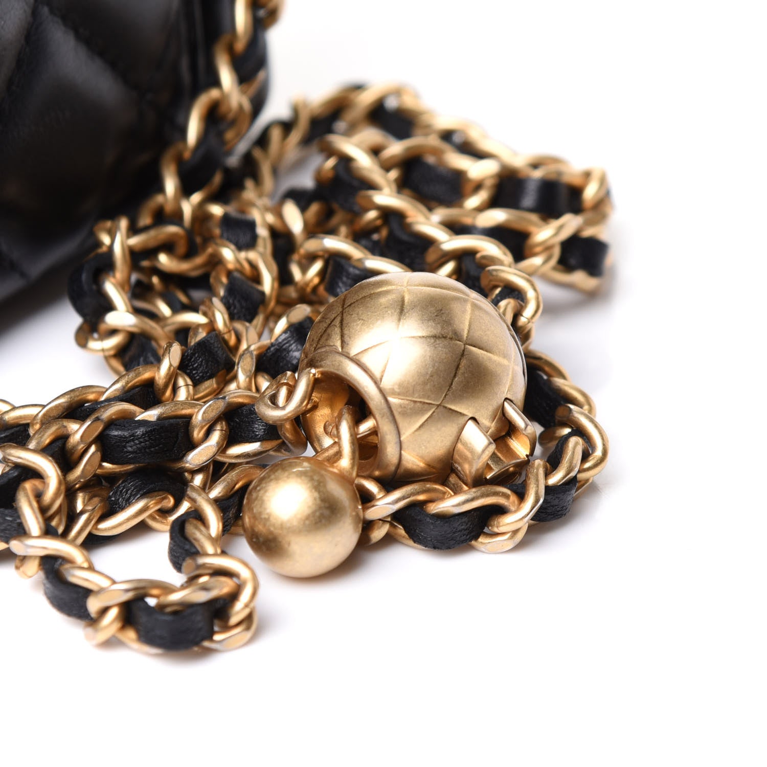 Chanel Lambskin Quilted Mini Pearl Crush Vanity Case With Chain Black 13 of 17