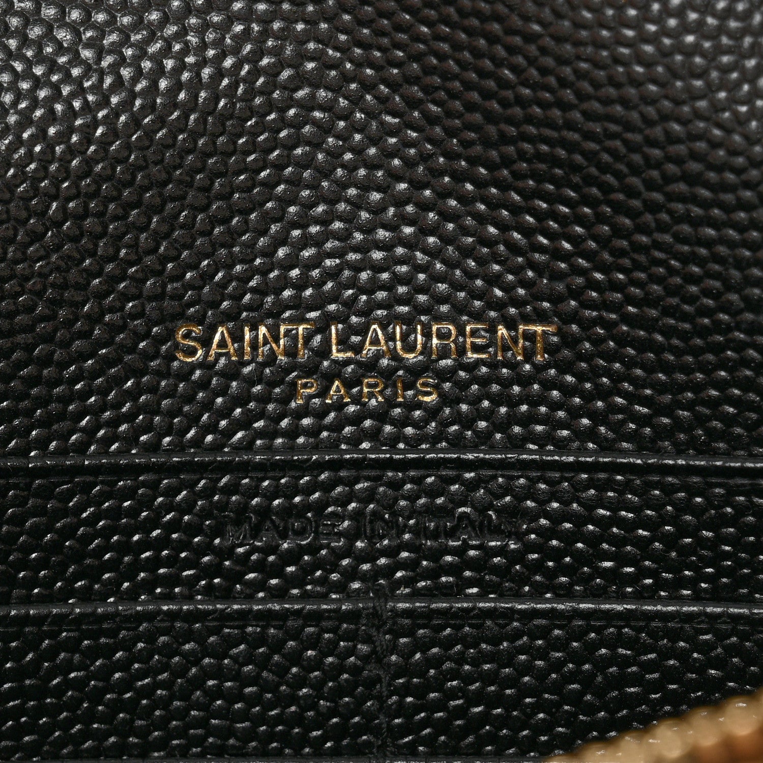 Saint Laurent Grain De Poudre Matelasse Chevron Monogram Envelope Chain Wallet Black 6 of 12