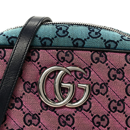 Gucci Monogram Multicolor Matelasse Diagonal Small GG Marmont Chain Shoulder Bag Pink Blue Green Red Light Blue 9 of 12