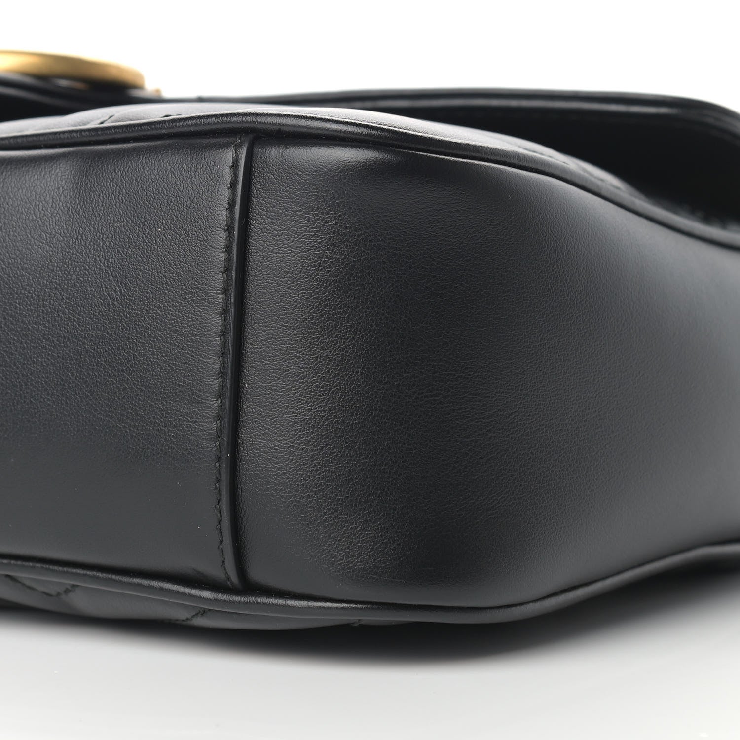 Gucci Calfskin Matelasse Small GG Marmont Shoulder Bag Black 6 of 17