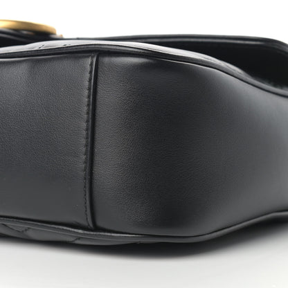 Gucci Calfskin Matelasse Small GG Marmont Shoulder Bag Black 6 of 17