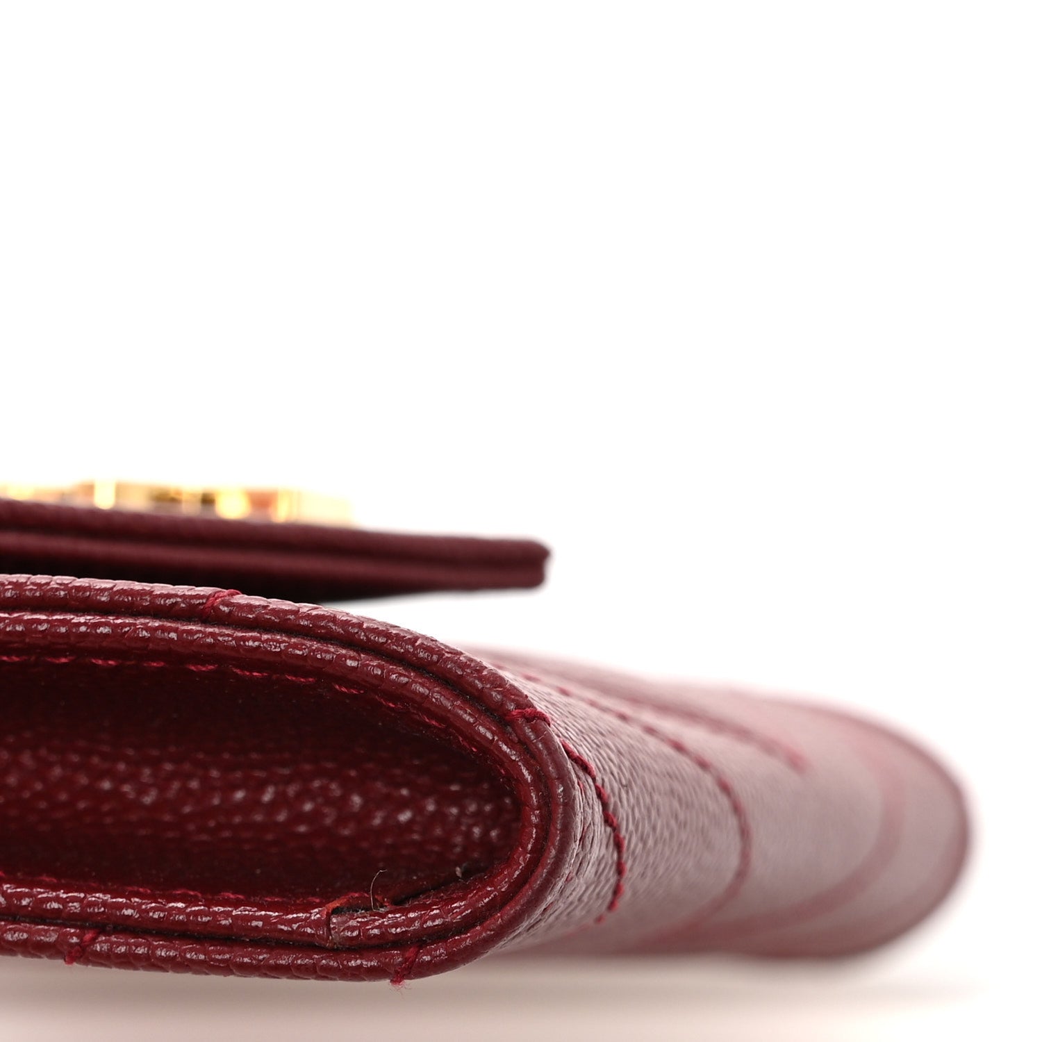 Saint Laurent Grain De Poudre Matelasse Chevron Small Monogram Envelope Wallet Opyum Red 10 of 11