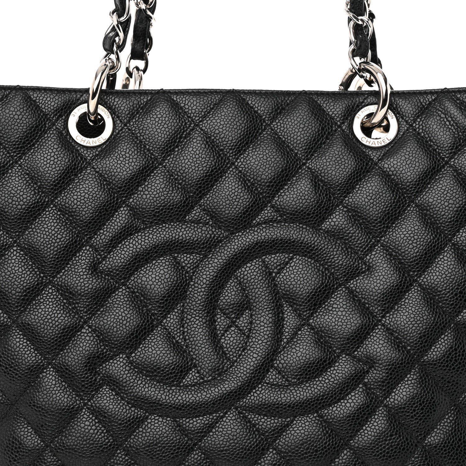Chanel Caviar Quilted Grand Shopping Tote GST Black 8 of 20