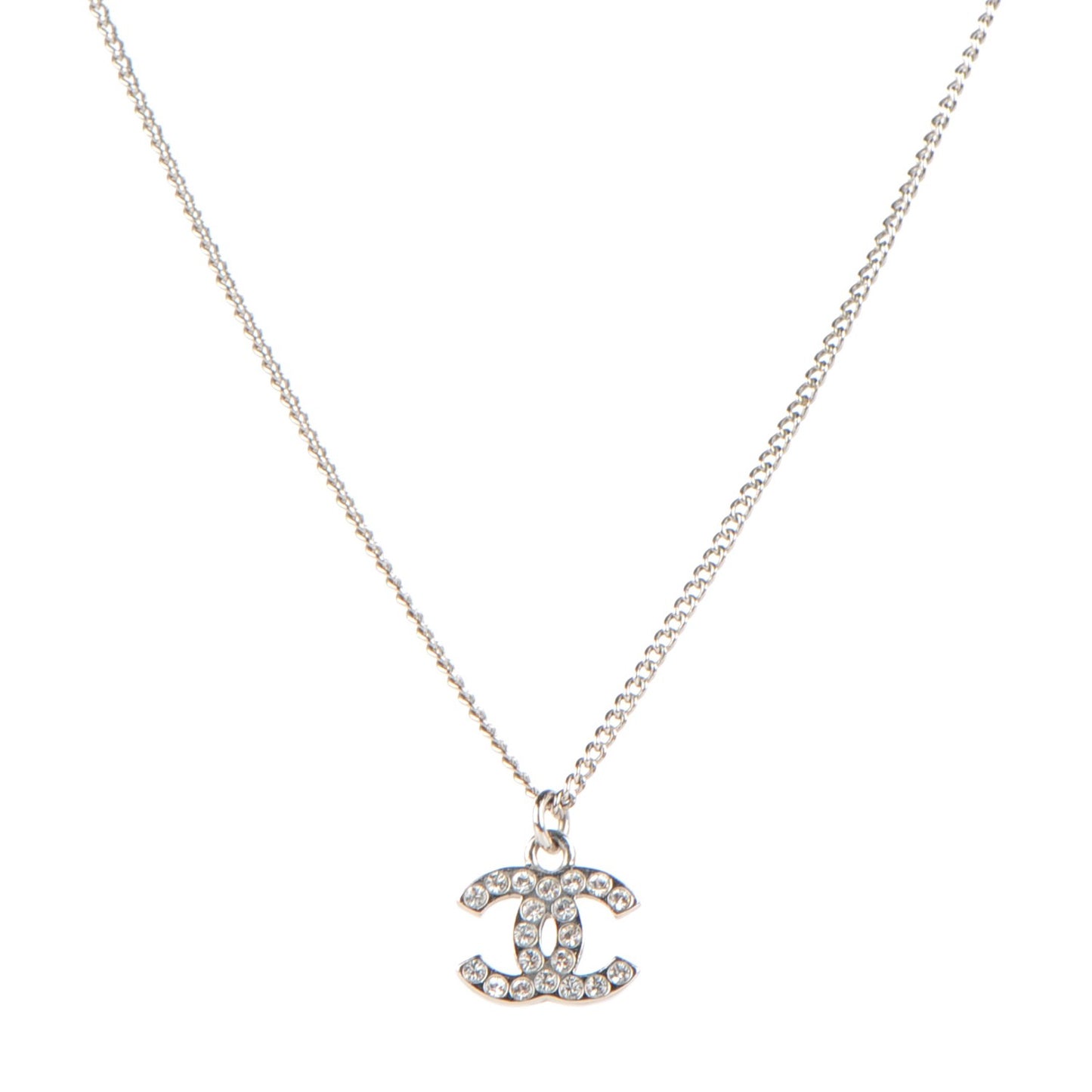 Crystal Timeless CC Necklace Silver