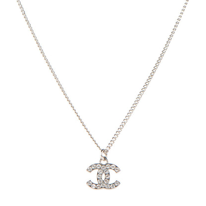 Chanel Crystal Timeless CC Necklace Silver 1 of 5