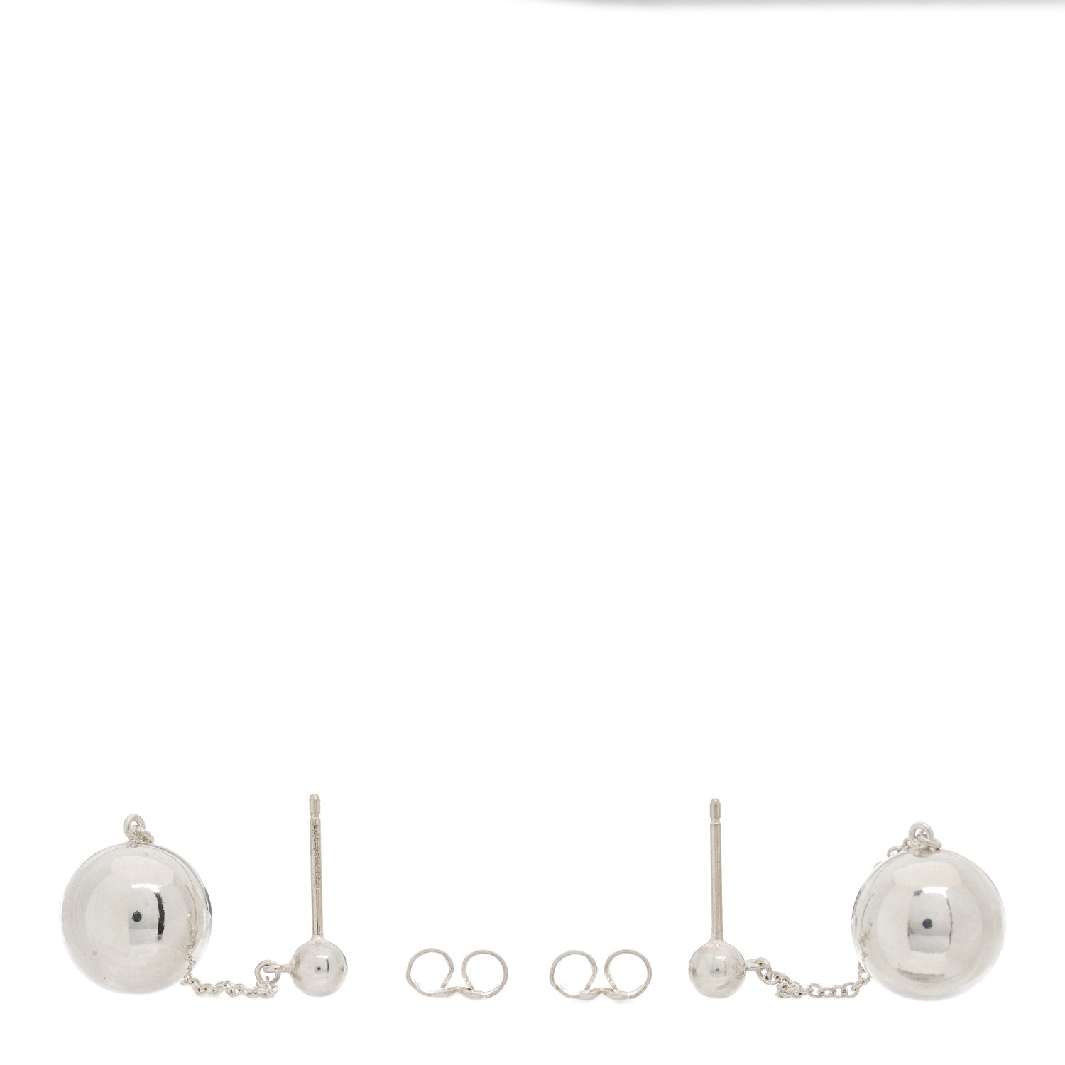 Tiffany Sterling Silver 10mm HardWear Ball Drop Earrings 3 of 5