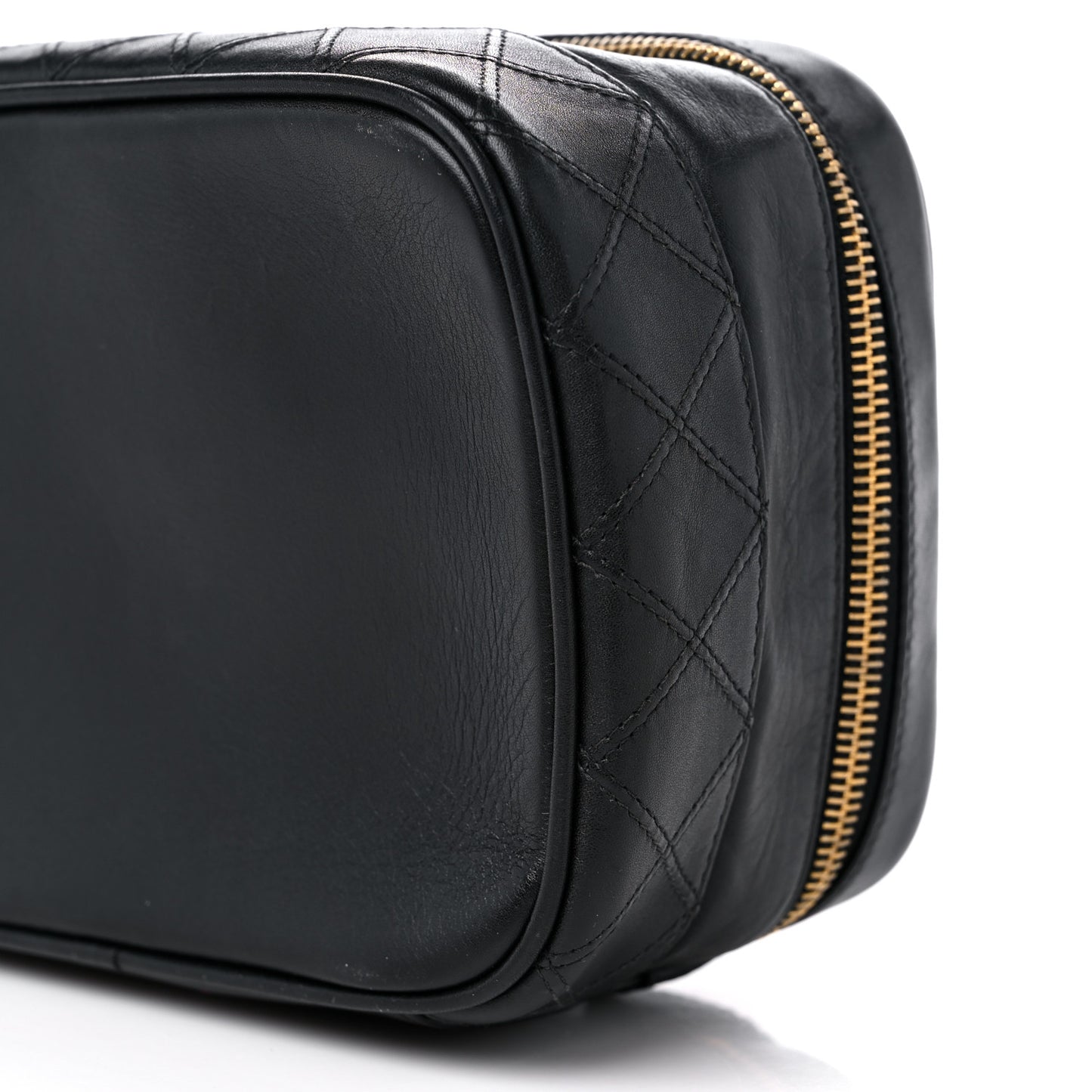 Lambskin Vanity Cosmetic Case Black