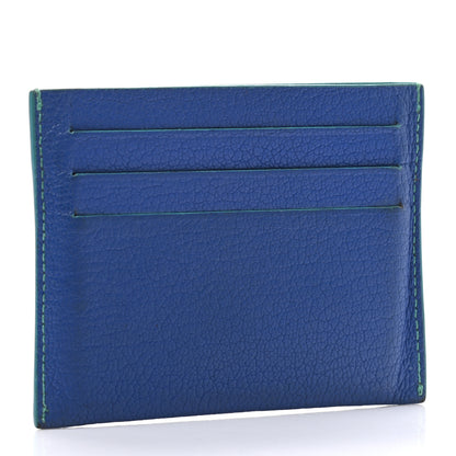 Givenchy Goatskin Bi-Color Pandora Card Case Electric Blue Mint Green 3 of 8