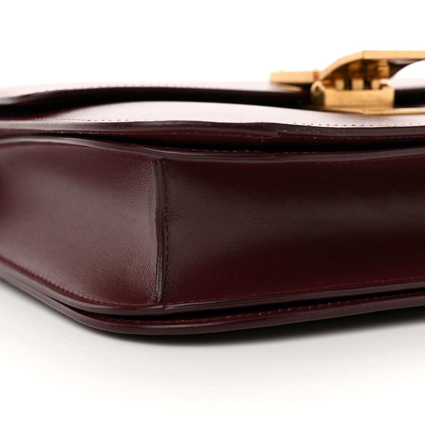 Box Calfskin Medium Classic Box Flap Bag Burgundy