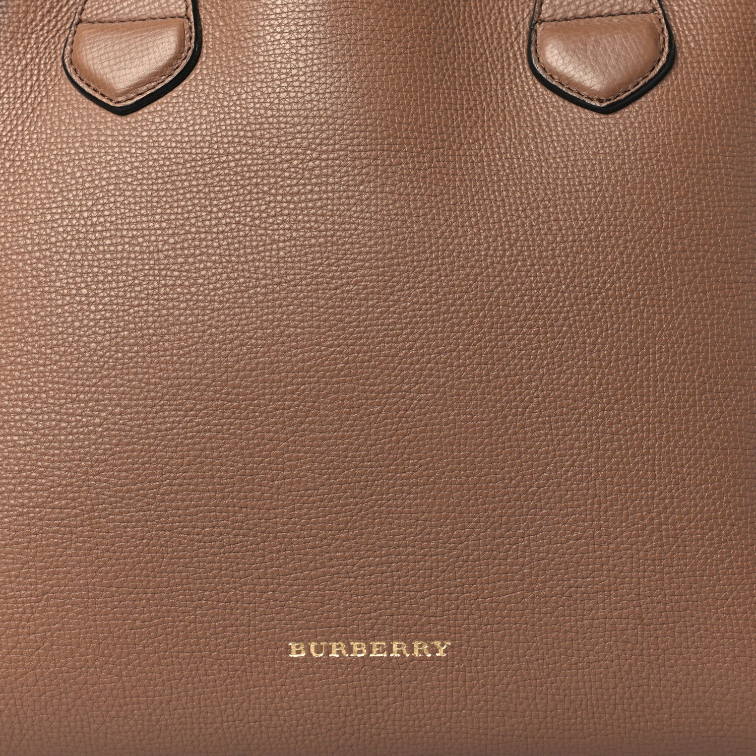 Burberry Grainy Calfskin House Check Medium Banner Tote Dark Sand 7 of 9