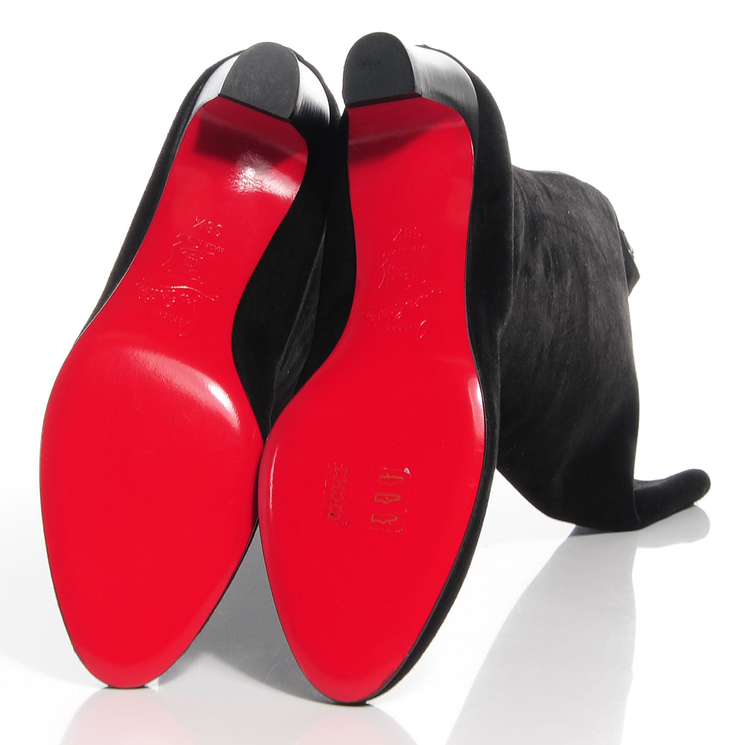 Christian Louboutin Suede Bourge 50 Tall Boots 38.5 Black 5 of 6