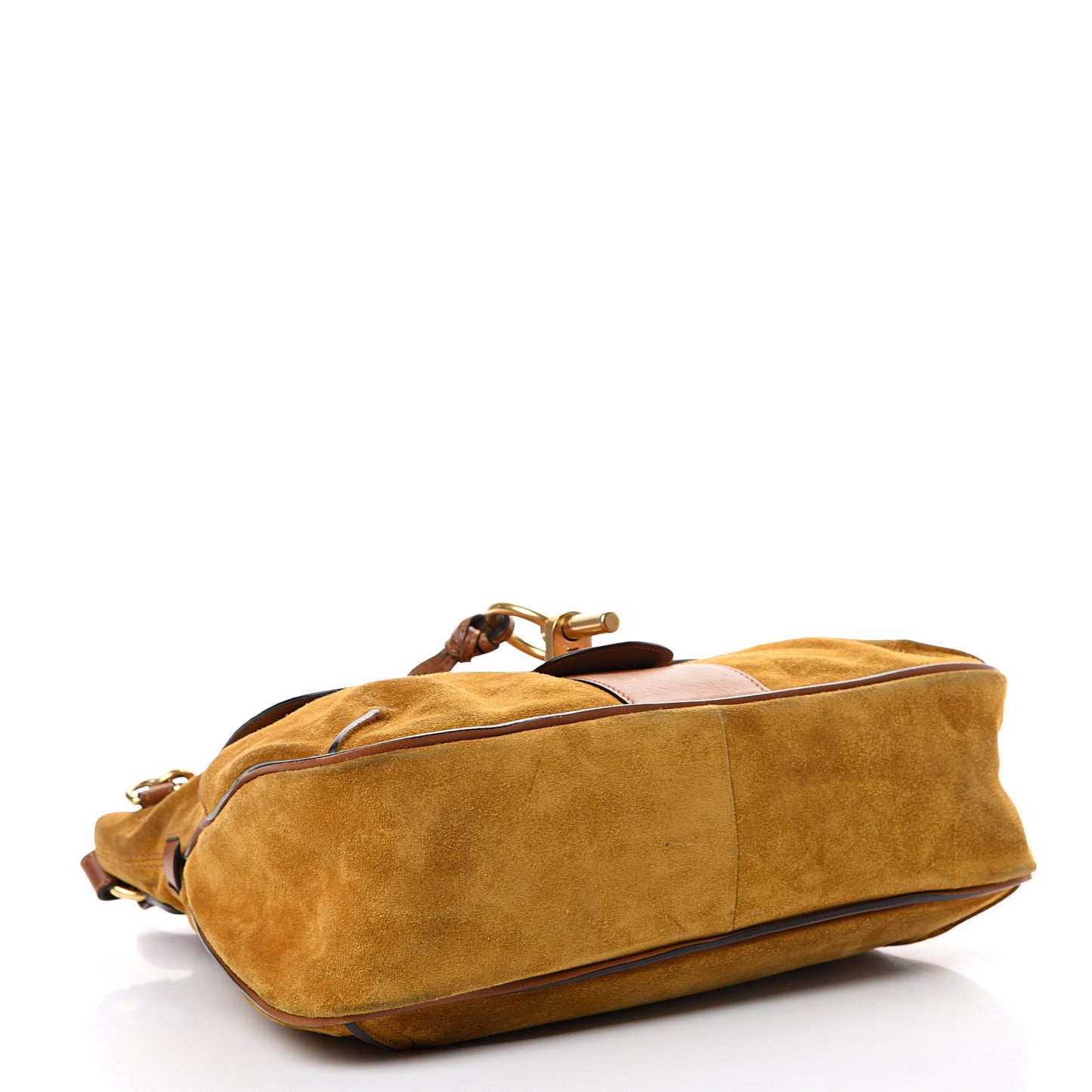 Suede Medium Lexa Shoulder Bag Mustard Brown