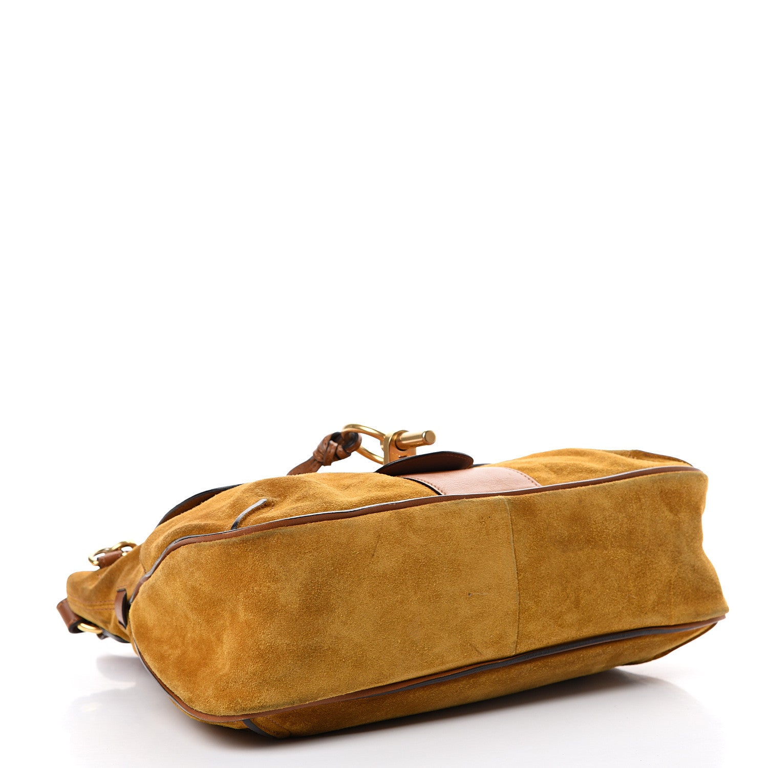 Chloe Suede Medium Lexa Shoulder Bag Mustard Brown 3 of 17