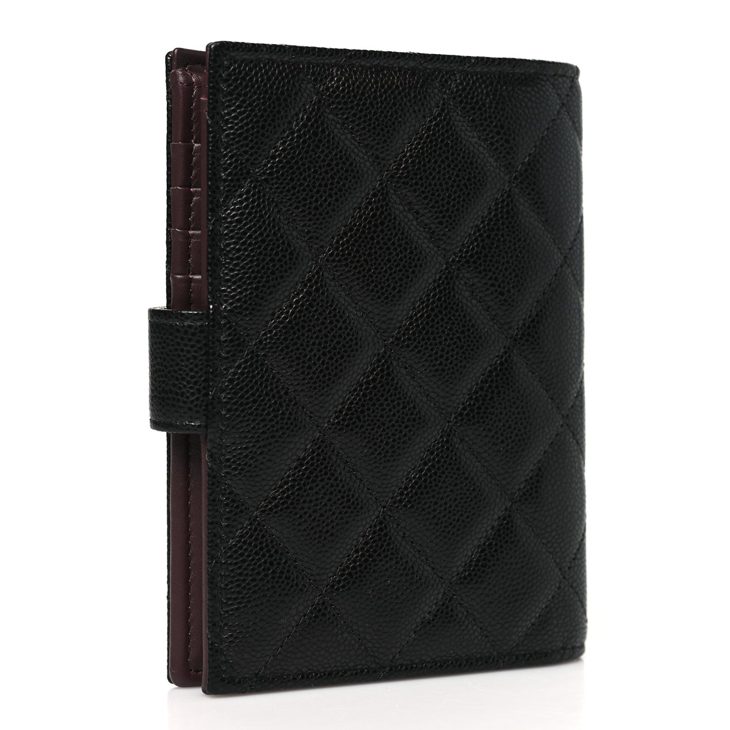 Caviar Quilted Passport Holder Black