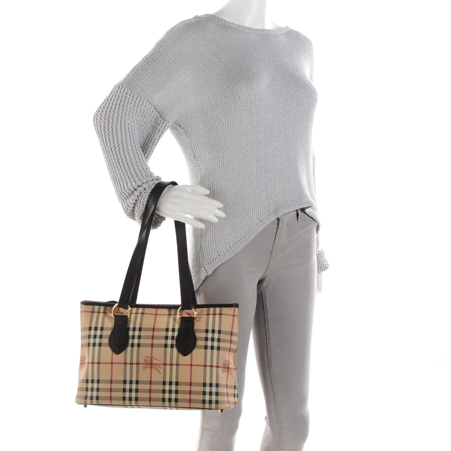 Burberry Haymarket Check Medium Regent Tote Chocolate 2 of 8