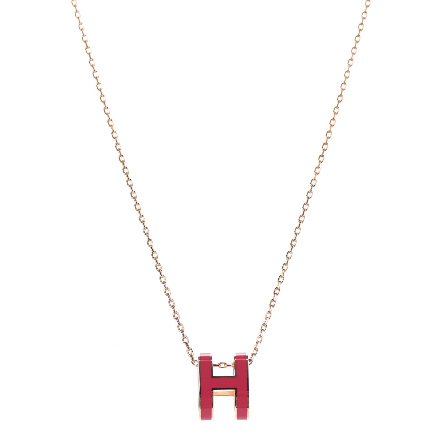 Lacquered Rose Gold Pop H Pendant Necklace Rose Extreme