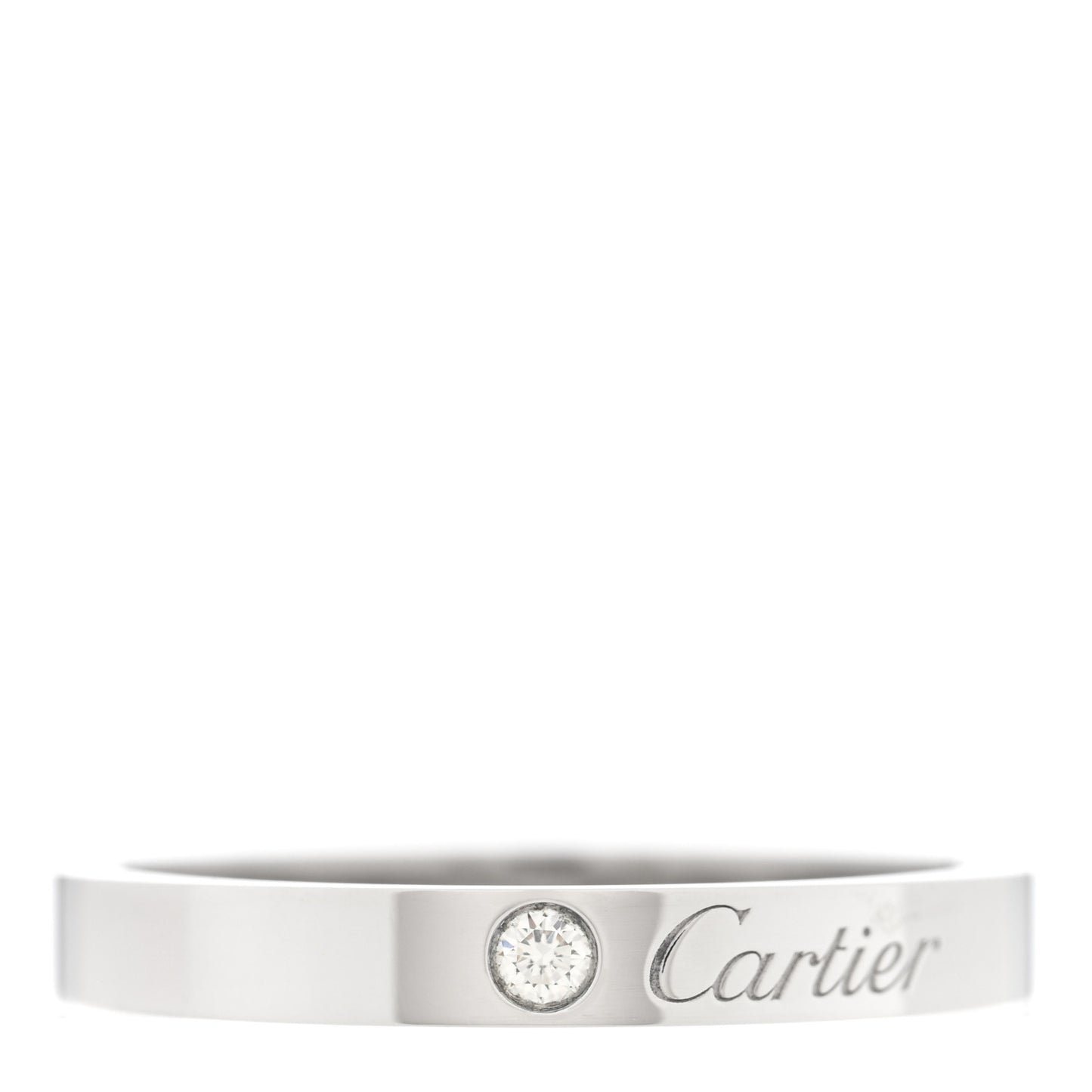 Platinum Diamond 3mm C De Cartier Wedding Band Ring 61 9.5