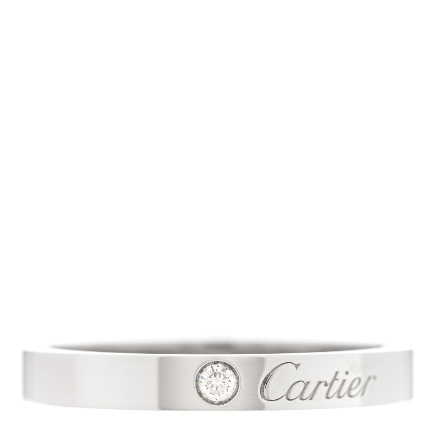 Cartier Platinum Diamond 3mm C De Cartier Wedding Band Ring 61 9.5 1 of 5