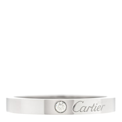 Cartier Platinum Diamond 3mm C De Cartier Wedding Band Ring 61 9.5 1 of 5