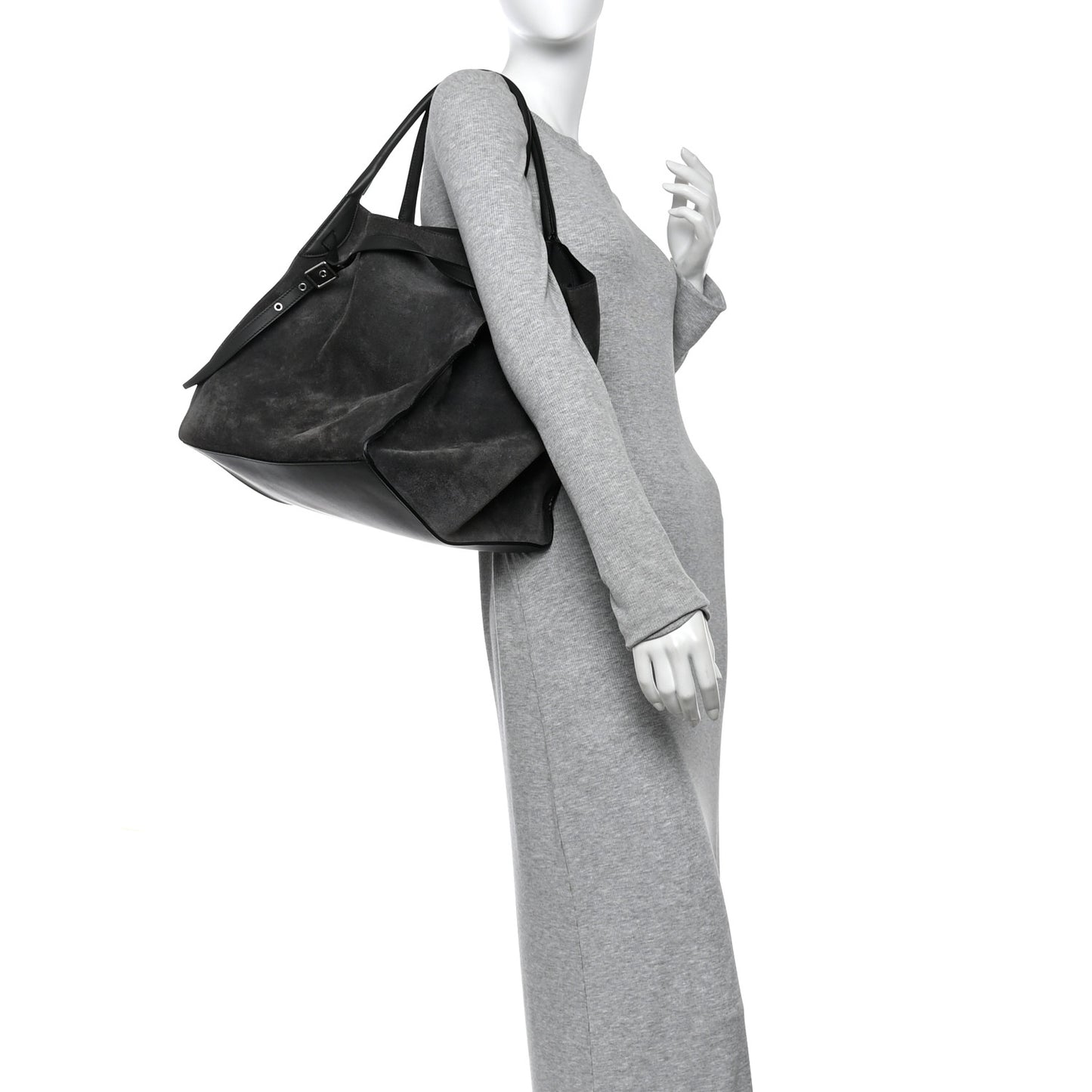 Suede Calfskin Medium Big Bag Grey