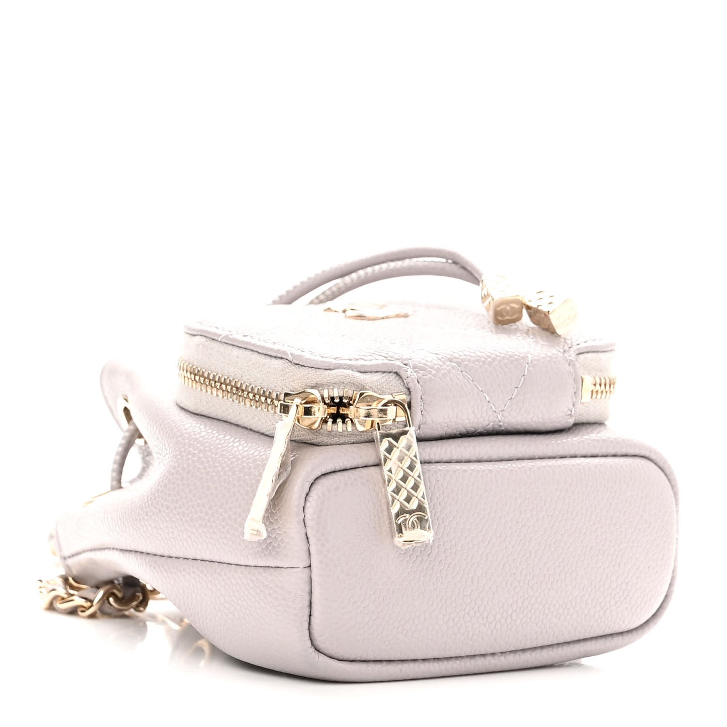 Caviar Quilted Mini CC Pocket Bucket Bag Grey