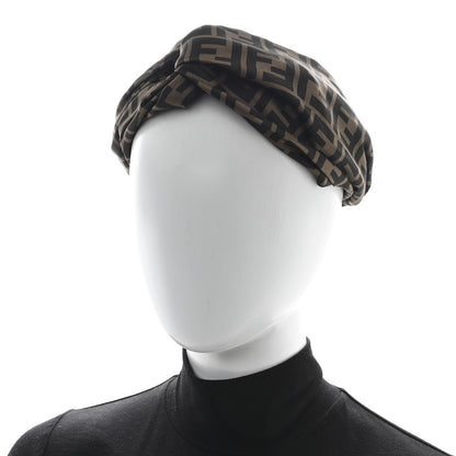 Fendi Silk FF Logo Headband Tobacco 2 of 4