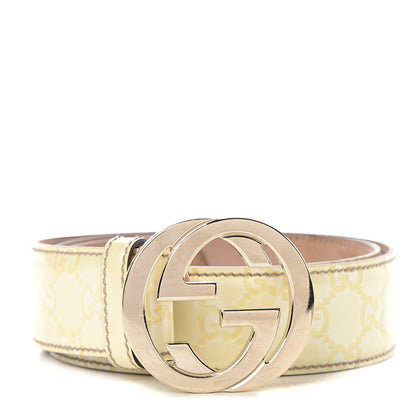 Gucci Guccissima Interlocking G Belt 90 36 Ivory 1 of 5