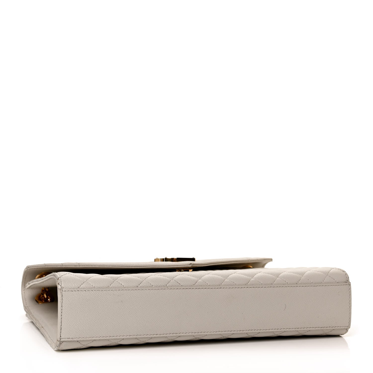 Saint Laurent Grain De Poudre Mixed Matelasse Large Triquilt Monogram Satchel Porcellana 4 of 13