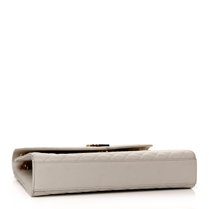 Saint Laurent Grain De Poudre Mixed Matelasse Large Triquilt Monogram Satchel Porcellana 4 of 13