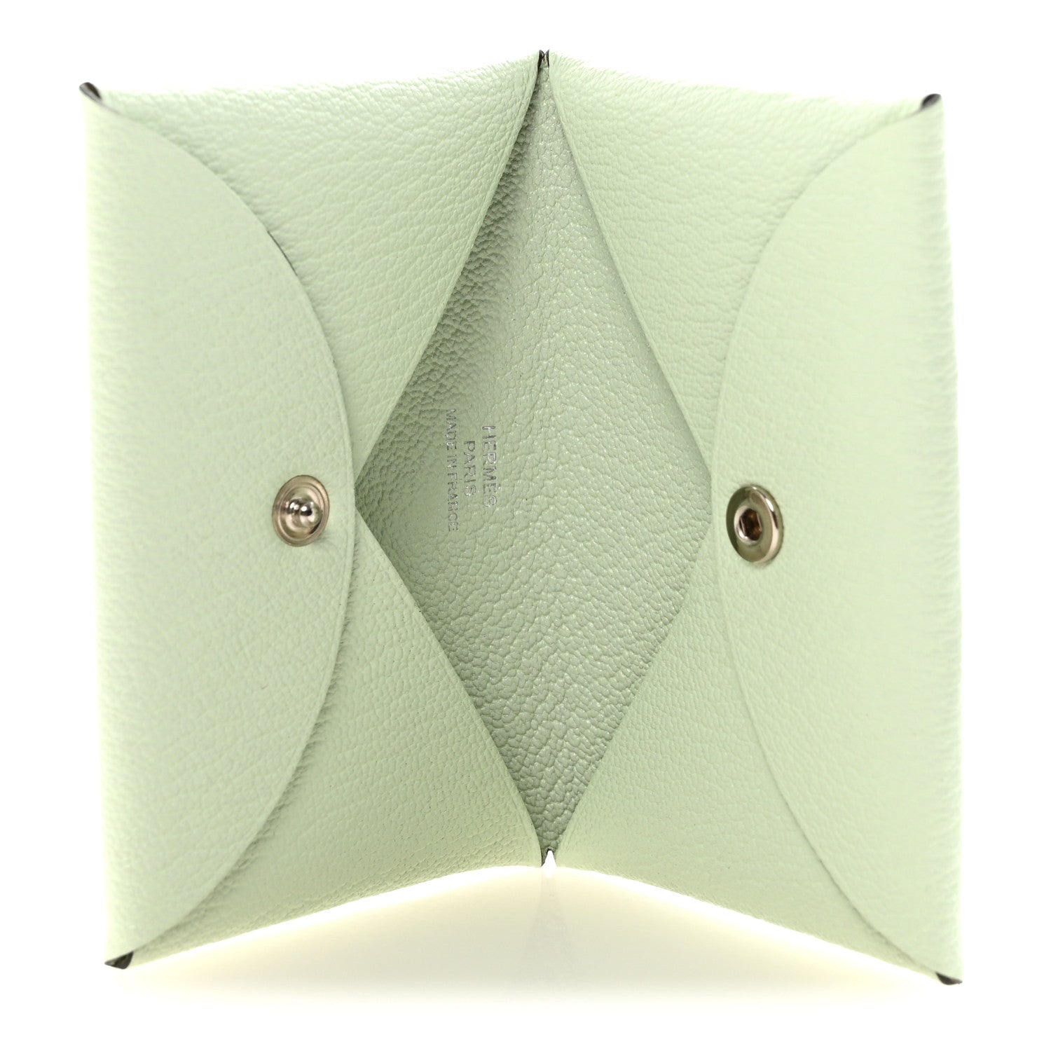 Hermes Chevre Mysore Calvi Card Case Vert Fizz 5 of 8
