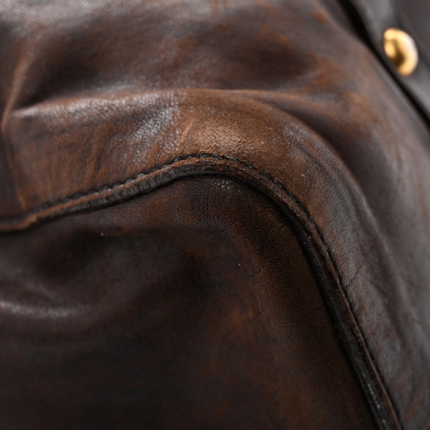 Vitello Lux Gathered Tote Brown