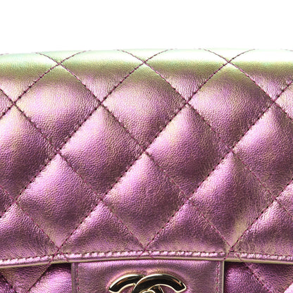Chanel Iridescent Lambskin Quilted Mini Rectangular Flap Purple 12 of 14