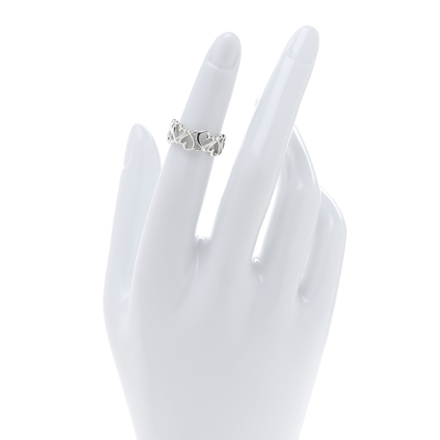Tiffany Sterling Silver Paloma Picasso Loving Heart Band Ring 46 3.75 2 of 5