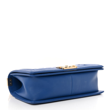 Chanel Calfskin Quilted Medium Boy Flap Blue 4 of 13