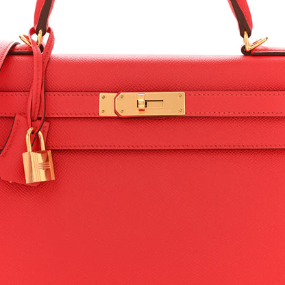 Hermes Epsom Kelly Sellier 28 Rouge Tomate 8 of 11